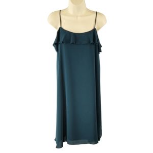 Loft deep teal cold  shoulder dress